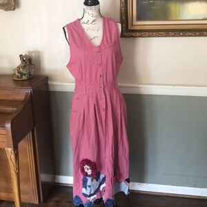Rare Vintage 1970’s Handmade Raggedy Ann Dress Halloween Costume